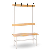 #16 BENCH 1000 AH │ Sitzbank mit Rücklehne und Hakenleiste, 1000 mm