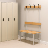 #16 BENCH 1000 AH │ Sitzbank mit Rücklehne und Hakenleiste, 1000 mm